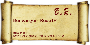 Bervanger Rudolf névjegykártya