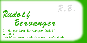 rudolf bervanger business card